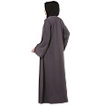 Front open premium CEY fabric abaya- Dark Grey